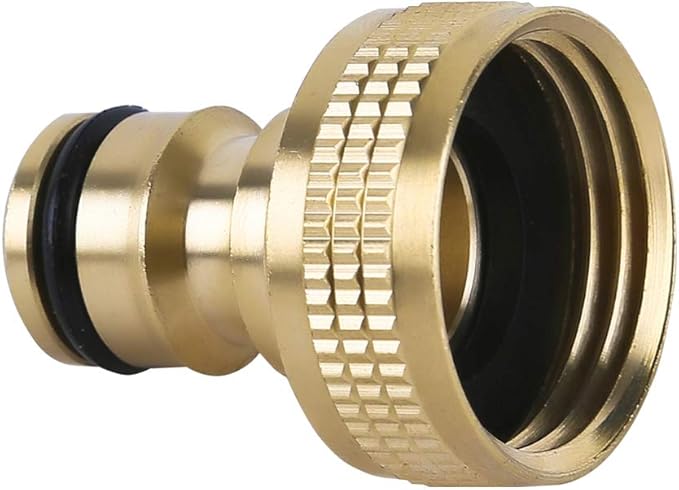 HQMPC Male Garden Hose Quick Connect Solid Brass Quick Connector Garden Hose Fitting Water Hose Connectors 3/4 inch GHT (4 Female+ 4Male)
