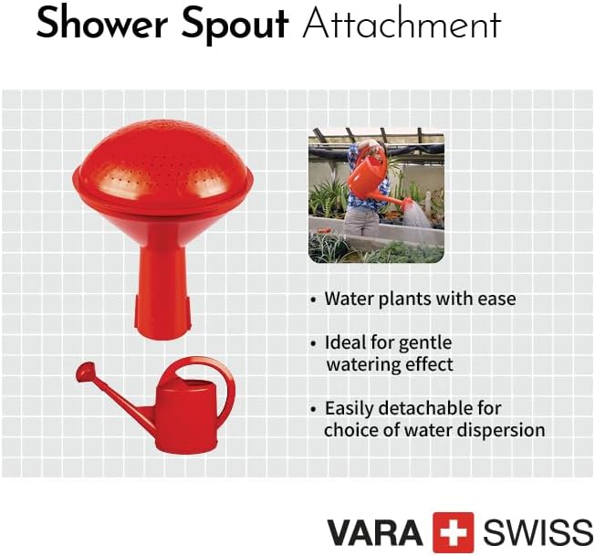 Consolidated Plastics Durable Swiss Watering Can with UV Protection, Ergonomic Handle for Indoor/Outdoor Gardening, Made in Switzerland (12 Liter, Red)