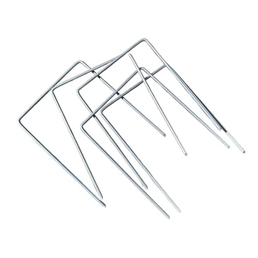 Sandbaggy 6" Wide Landscape Staples - Extra Heavy Duty: 7 Gauge Galvanized Steel - Hold Down Pipes, Landscape Fabric, Ground Cover, Erosion Control Netting, Sod, & Turf (300, 6" W x 8" L)