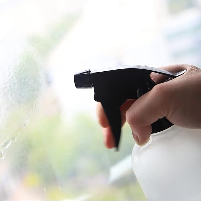 OFFIDIX Glass Spray Bottle,Plant Mister,Pressure Watering Can,Water Spray Bottle with Adjustable Nozzle,0.43L/15.17oz Handheld Spray Bottles for Outdoor Indoor Garden,Cleaning Solutions(Frosted Clear)