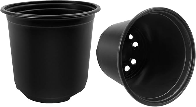 RAOOKIF 100 Pack Nursery Pots, 4 5 6 Inch Nursery Pot for Plants, Plastic Plant Pots with Drainage Holes, Garden Flower Pots for Transplanting, Succulents, Cuttings, Seedlings(4inch,100pcs)