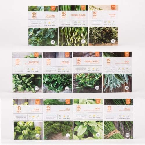 Bentley Seed Garden Variety Pack - Non-GMO Heirloom Vegetable Seeds for Planting - Assorted Herb Collection - 11 Herb Packets