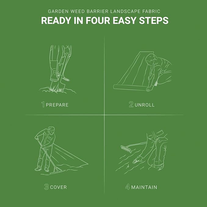 ECOgardener Premium 5oz Landscape Fabric, 3ft x 100ft Pro Garden Weed Barrier - Durable & Heavy Duty Weed Block Gardening Mat, Easy Setup & Superior Weed Control, Eco-Friendly & Convenient Design