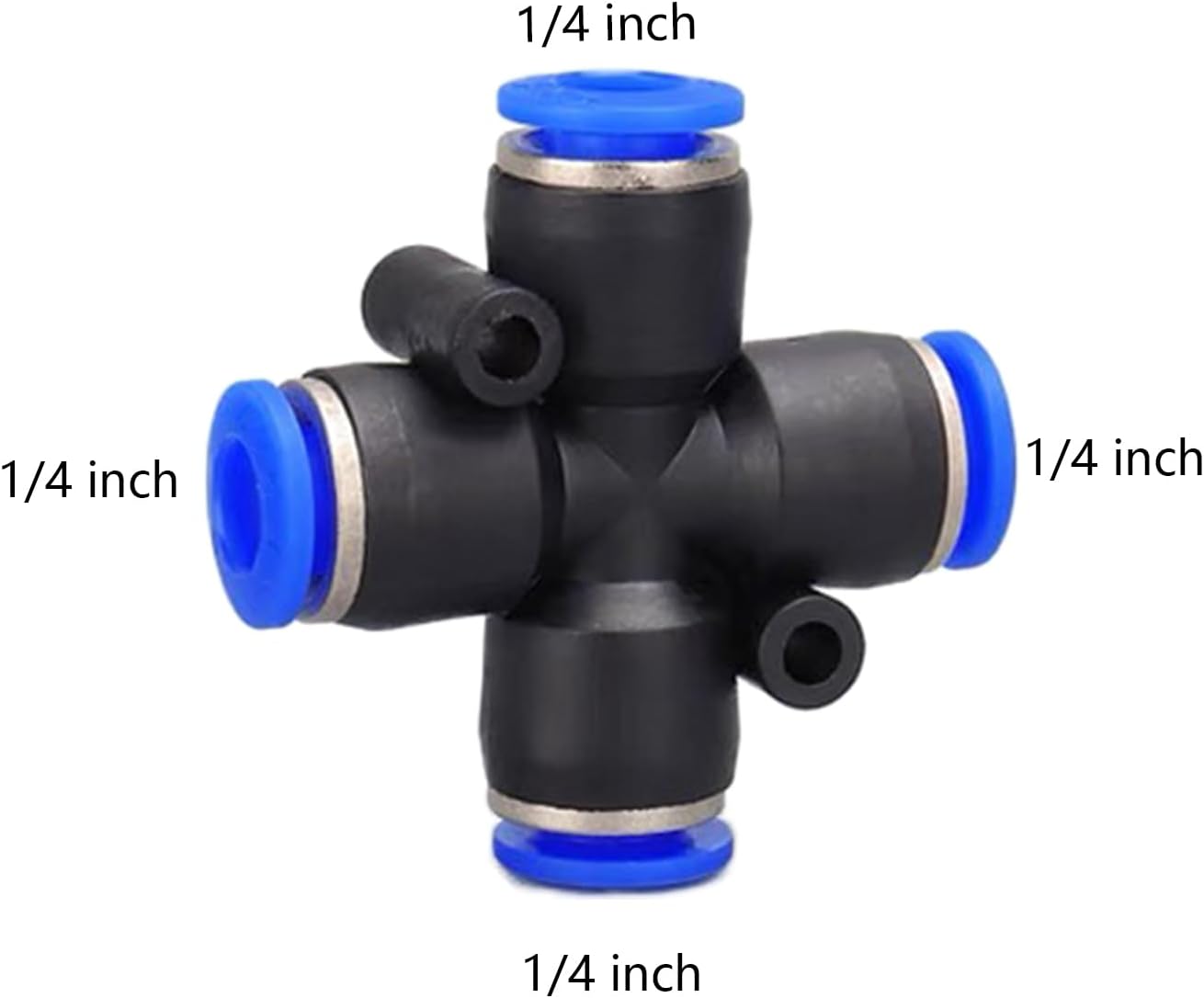 4 way1/4 OD Push to connect Fittings,push to connect air fittings, 4-way air line push connectors (5 Pcs)