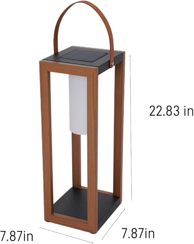 EcoGreen Solar Lantern with Handle for Outdoor Lighting – 7.87x22.83 in Waterproof Solar Light, Warm White, 8H Auto-On, Portable for Patio, Yard, Pathway, Camping & Porch (Single Pack)