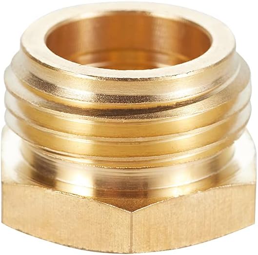 Brass Garden Hose Adapter, 3/4”GHT Male x 1/2”NPT Female Connector,GHT to NPT Adapter Brass Fitting,Brass Garden Hose to Pipe Fittings Connect 2pcs
