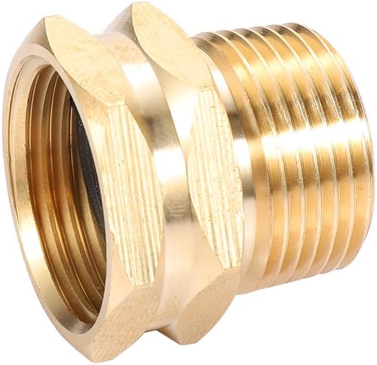 Brass Garden Hose Adapter, 3/4” GHT Female x 3/4” NPT Male Connector,GHT to NPT Adapter Brass Fitting,Brass Garden Hose to Pipe Fittings Connect 2pcs (3/4” Female x 3/4” NPT Male)