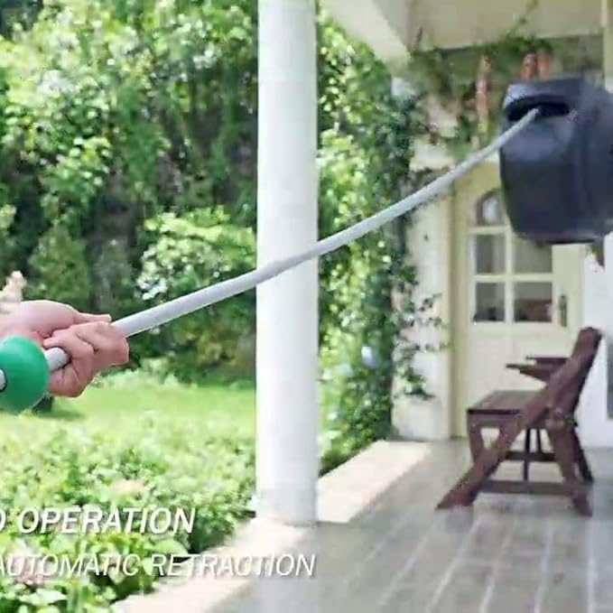 Retractable Garden Hose Reel, 100Ft x 5/8" Durable Wall Mounted Water Hose Reel with 180° Swivel Bracket, 9 Pattern Sprayer, 6Ft leader hose,Smooth Automatic Rewind, Any Length Lock.