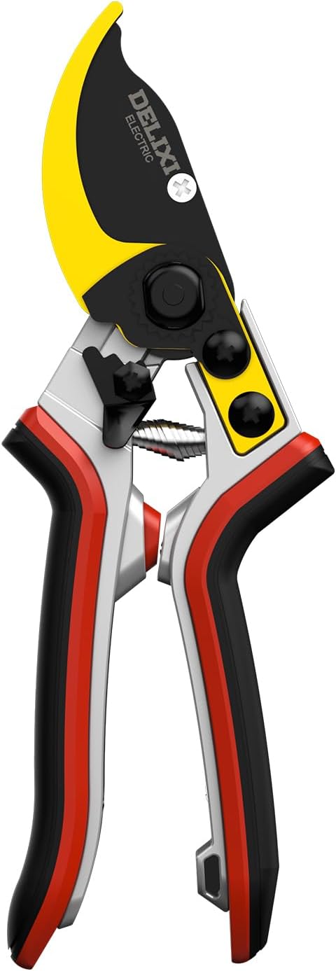 8.1" Pruning Shears for Gardening (Durable and Sharp Teflon-coated SK5 Blade)(Ergonomic Rubber Non-slip Handle) Bypass Garden Shears Up to 1 Inch Cut Capacity