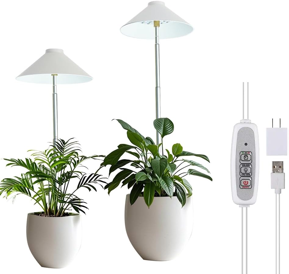 MiniSun LED Grow Light for Indoor Plants, Full Spectrum Plant Light with Height-Adjustable Stand, USB Powered,5V Low Voltage ,Ideal for Home Gardening, 1 Pack