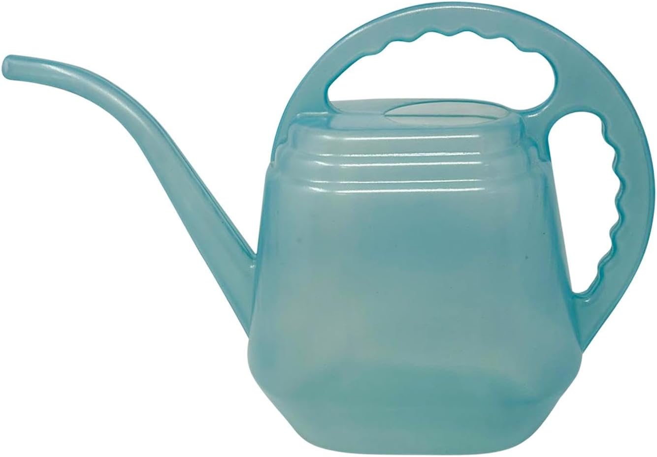 KP KOOL PRODUCTS 2L Transparent Blue Watering Can – Durable Plastic Plant Waterer for Indoor & Outdoor Use – Lightweight Garden Tool with Easy Pour Spout – 1 Pack