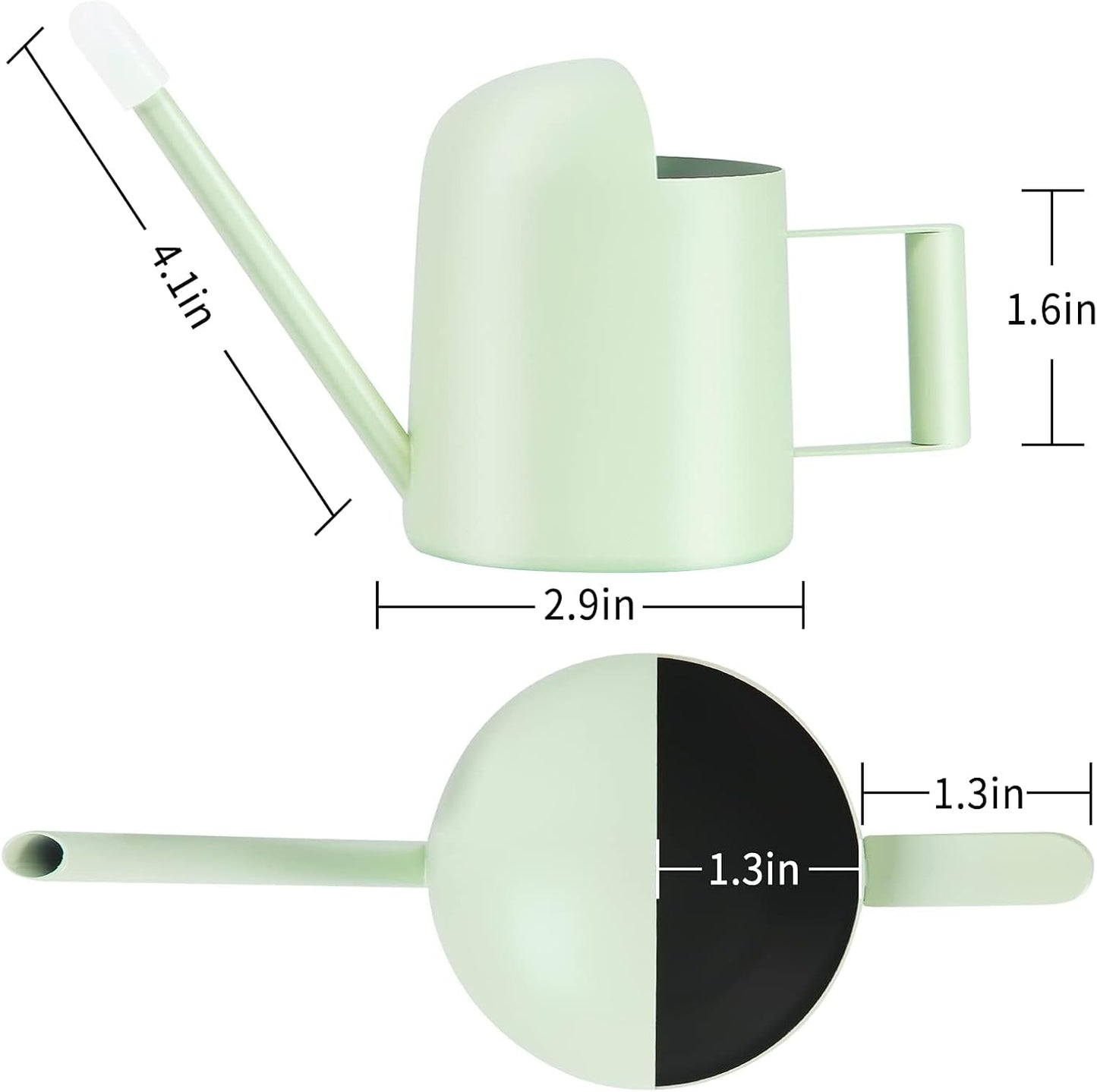 Mini Watering Can, 10oz/300ml Stainless Steel Long Spout Small Watering Can for Indoor Plants Succulents, Herbs (Green)