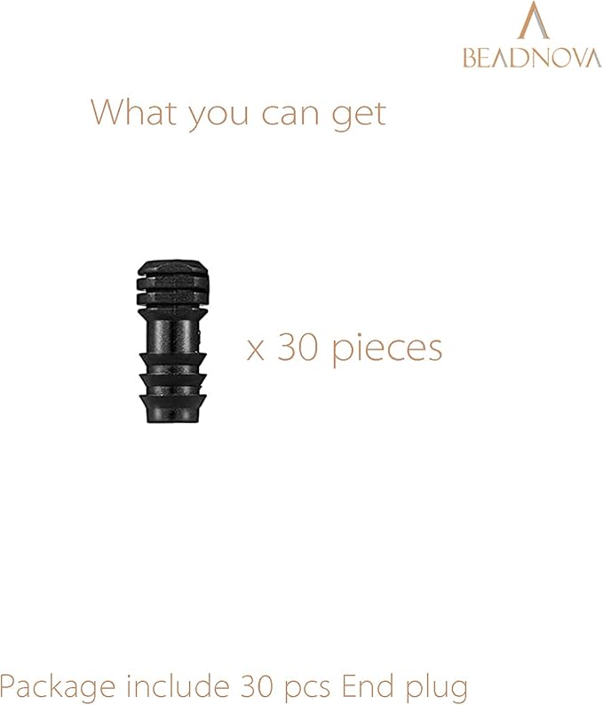 BEADNOVA Drip Irrigation Connectors 30 Pcs 1/2 Inch Barbed Drip Line Plugs End Plugs Irrigation Connectors for 1/2 Inch Tubing Water Tubing Gardening Supplies (30pcs)