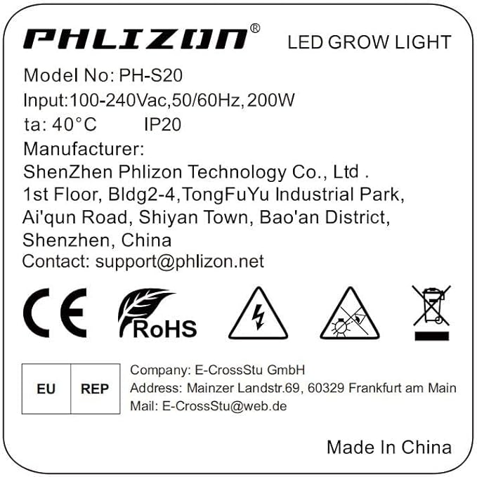 Phlizon PL2000 Plant LED Grow Light with LM281B LEDs Dimmable & Daisy Chain 2x2ft 3x3ft 2x4ft Coverage Full Spectrum Grow Lamp for Indoor Plant Led Grow