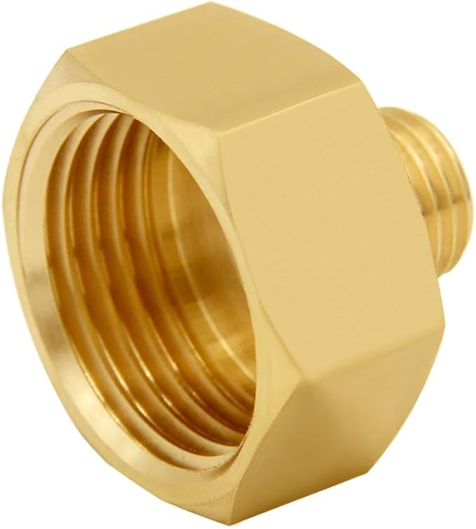 Brass Garden Hose Adapter 3/4" GHT Female to 1/4" NPT Male Thread Reducer Water Hose Nipple Reducing Convert Pipe Fittings Connector (Pack of 2)