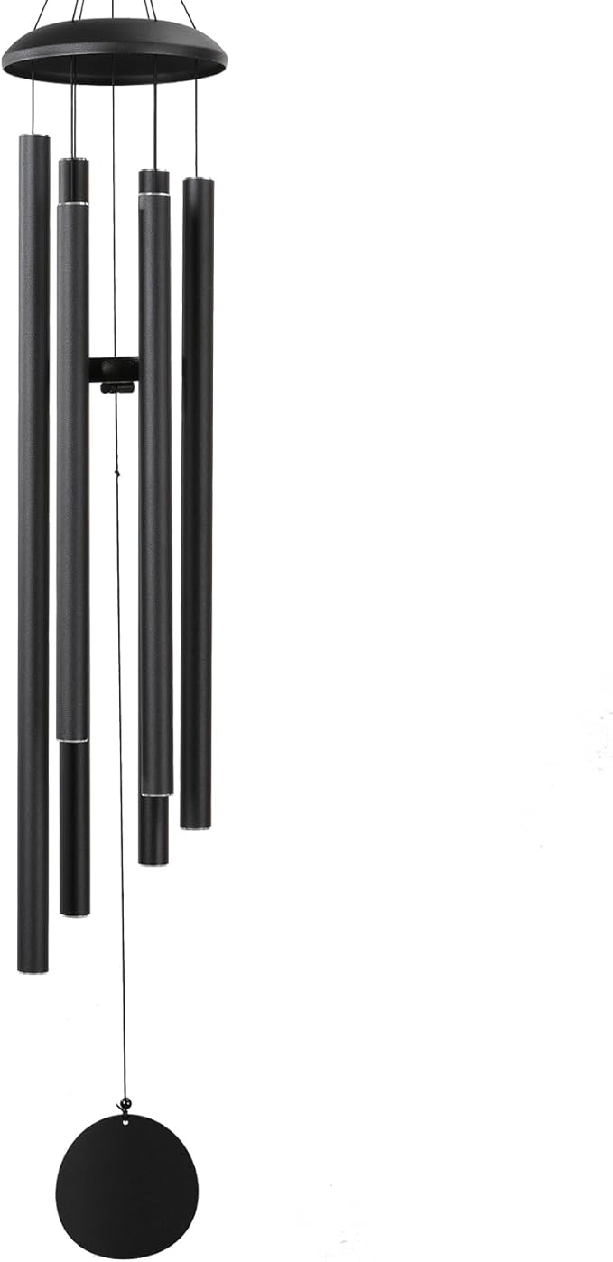 Wind-Chimes-Outdoor-Large-Decor, Deep Tone Soothing Melodic Tones Windchimes, Wind Chimes for Outside, Memorial Wind Chime Best Gift for Mom Women Grandma Neighbors(50" Black)