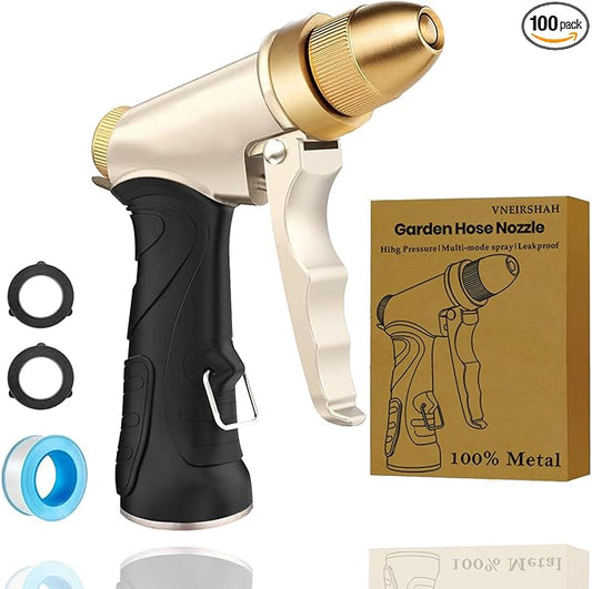 Heavy Duty High Pressure Garden Hose Nozzle, adjustable spraying mode Metal Water Hose Nozzle for Car Washing, Yard Plant Watering, Pets & Windows
