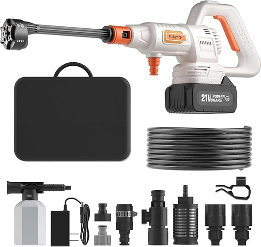 Cordless Pressure Washer Battery Powered; 1200PSI Cordless Power Washer with Brushless Motor, 4.0Ah Battery,6-in-1 Nozzle, 3 Power Level; Handheld Portable Pressure Washer Cordless (5022-WH1)