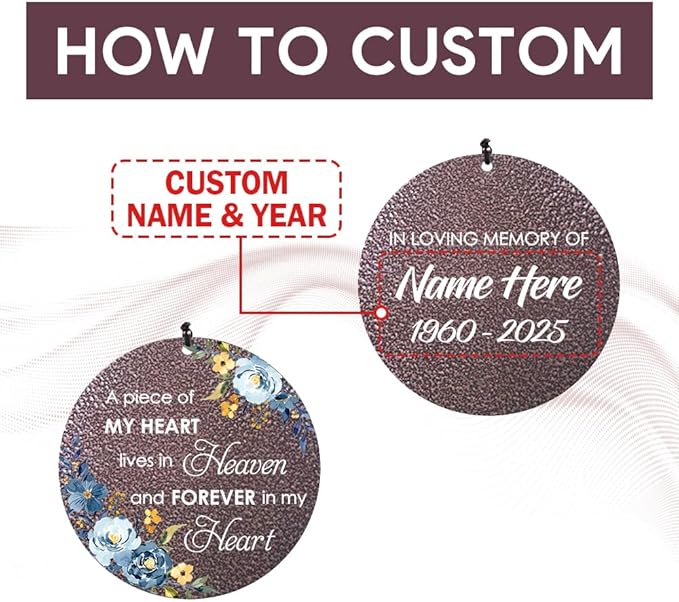 Personalized Sympathy Wind Chimes, Sympathy Gifts for Loss of Mom, Windchimes in Memory of a Loved One, Commemorative Sympathy Bereavement Gifts for Condolences/Funeral (36 inch)