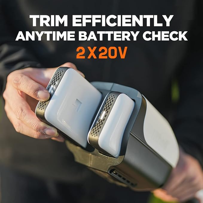 Litheli 2x20V Cordless String Trimmer, 14" Brushless Battery Powered Weed Eater, Electric Weed Wacker with Dual Line Bump Feed, Grass Trimmer for Lawn Care, U20 Series with 2x2.5Ah Batteries.
