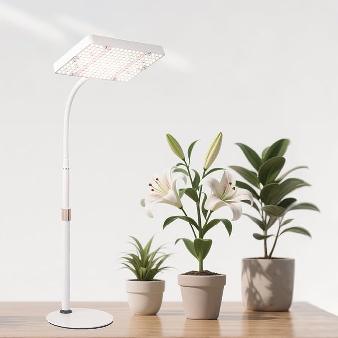 2Pack Desk Grow Light LED Full Spectrum UV IR, Veg Seed Starting Seedlings Bonsai Houseplant Plant Light, Table Top Grow Lights for Indoor Plants, 16"-24" Height Adjustable