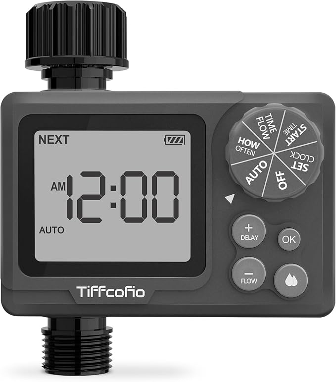 New Programmable Water Volume Control Sprinkler Timer, Water Duration Control Hose Timer with Water Meter, Auto and Manual Watering for Irrigation, Garden and Drip System (1 Pack)