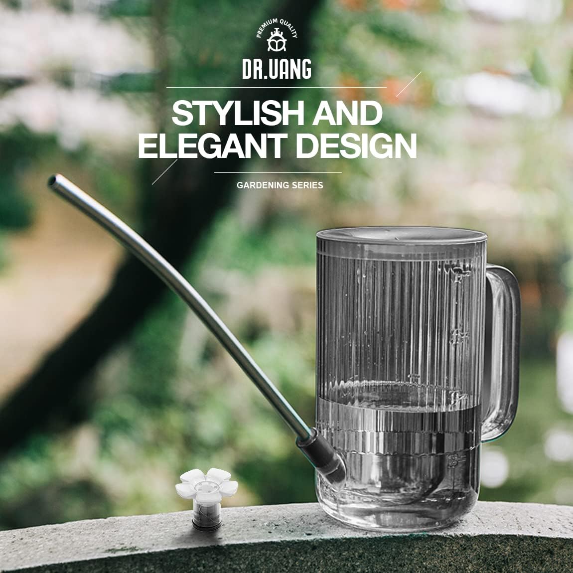 Small Watering Can Indoor Plants with Long Spout (1L, Gray)