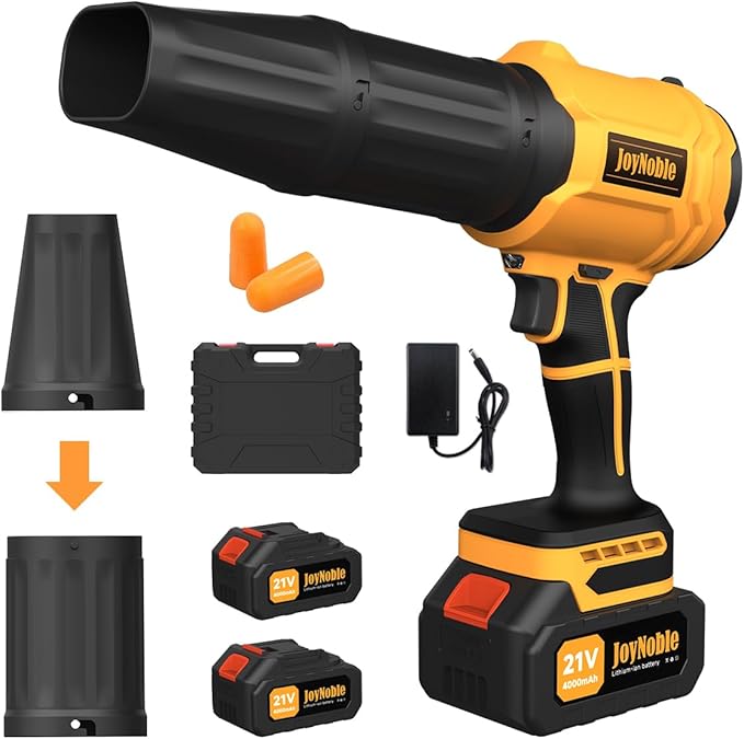 Cordless Leaf Blower, Handheld Electric Cordless, 650000RPM Handheld Leaf Blower with 2 X 4.0Ah Batteries & Charger, Lightweight Leaf Blowers for Patio Cleaning, Lawn Care, Leaves, Dust