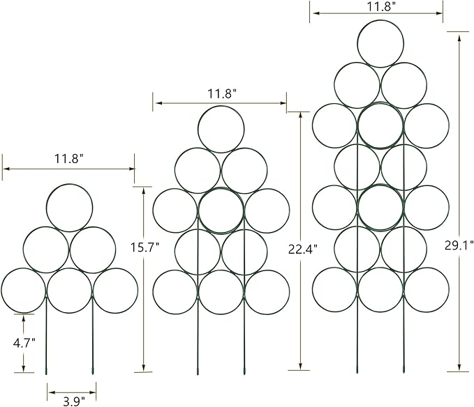 Trellis for Potted Plant Trellis Indoor, Stackable Indoor Trellis for Climbing Plants Support, 3 Pack Small Metal House Plant Trellis for Garden Vines, Flower and Christmas Tree