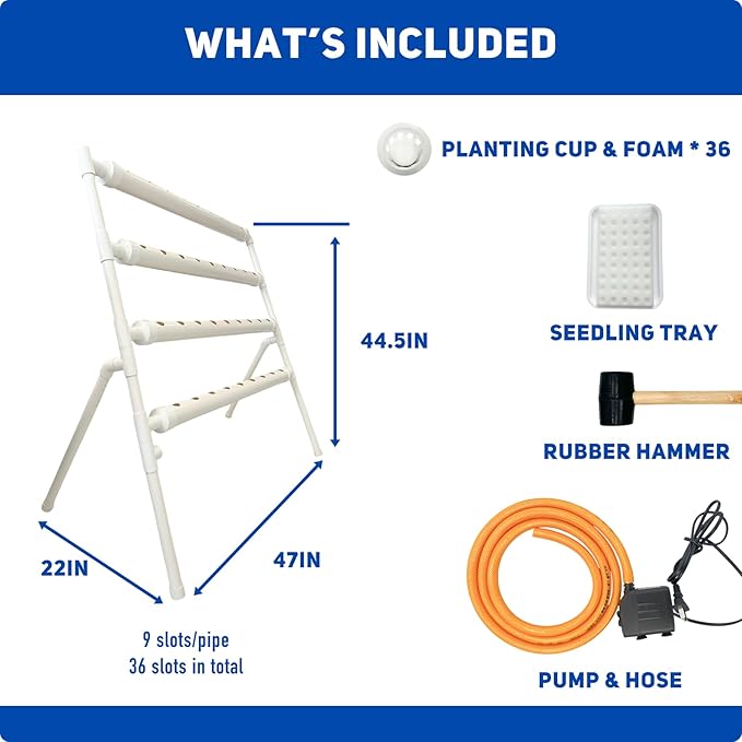 Hydroponics Grower, Vegetable Growing System for Home & Garden, Hidroponico Gardening Kit for Inddor (Horizontal)