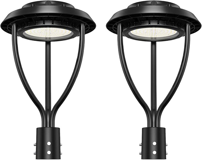 Outdoor LED Post Top Light (5000K-with Built-in Sensor, 100 Watt-2Pack)