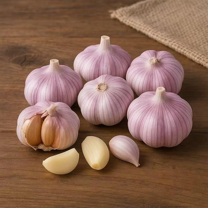 Garlic Bulbs for Planting (6 Pack) – Fresh Hardneck Seed Garlic, Non-GMO Heirloom Cloves for Growing or Cooking