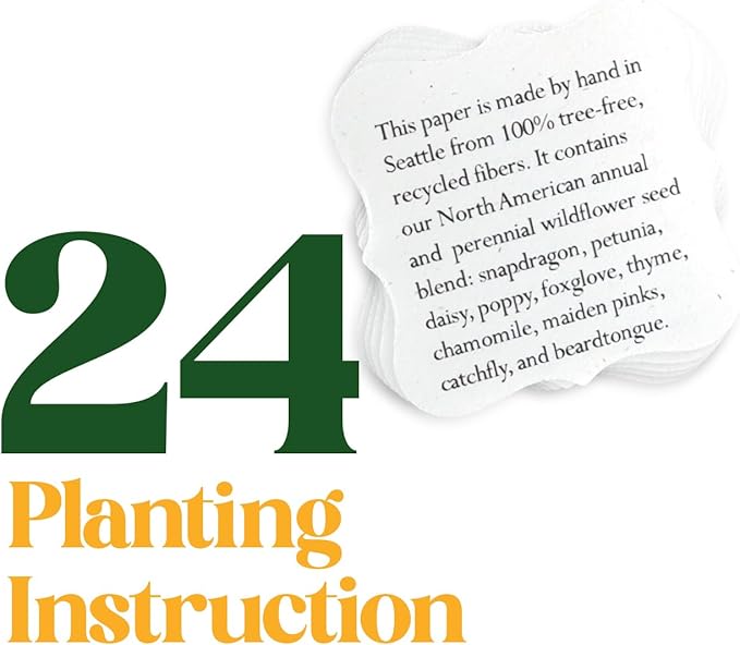 24 Sets of Square Planting Guide with Glassine Envelopes – Perfect for Seed Paper Products, Wedding Favors, and Gift Sets (Square Shape)