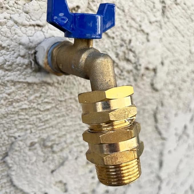 Hooshing 3/4" GHT to 3/4" NPT Garden Hose Connector Adapter Brass Garden Hose to Pipe Fittings with Washers