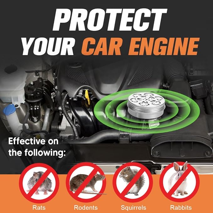 Pest Repellent, Rodent Repellent for Car Engines, Mouse Repellents for Car, RV Mice Repellant, Keep Rodents Out of Car/House, Cars Mouse Repellent Under Hood-2P