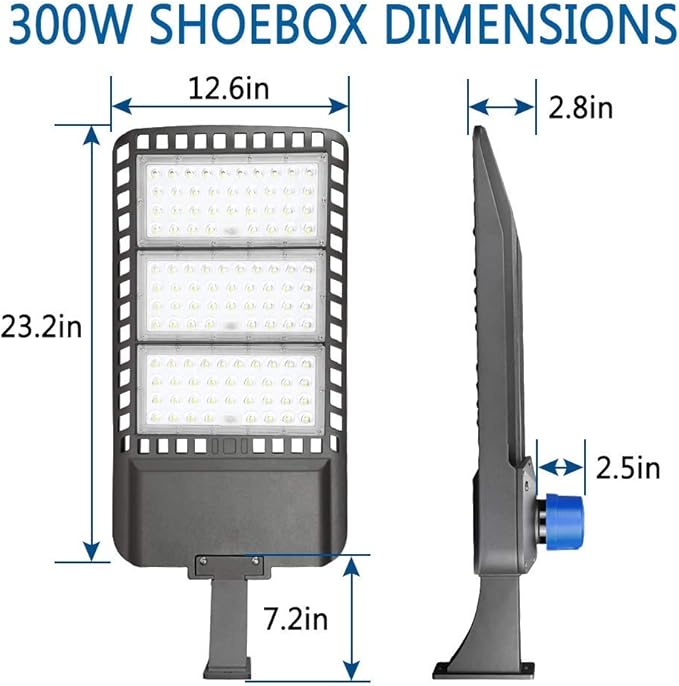 ledmo LED Parking Lot Lights 300W - LED Shoebox Parking Lot Lighting with Photocell 1000-1200W HID/HPS Replacement Waterproof IP65 36000LM 5000K Parking Lot LED Lighting (2 Pack)