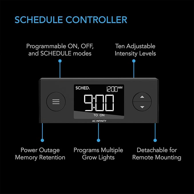 AC Infinity IONBEAM U4, Targeted Spectrum UV LED Grow Light Bars 11”, 4-Bar Lighting Kit with 365nm and 395nm Diodes, Digital Dimming Schedule Controller, for Indoor Plants, Grow Tents, Greenhouses