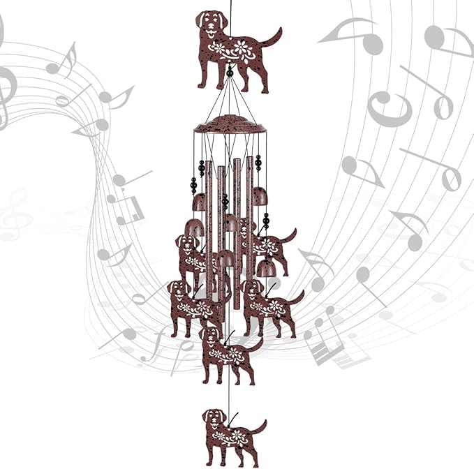 Outdoor Dog Wind Chimes Decoration, Memorial Wind Bells, Mobile Chimes, Blessing Wind Chime, Romantic Wind Catcher, Puppy Decor, 7 Dogs Wind Chimes Gifts for Mom, Home, Balcony, Tree, Festival, Garden
