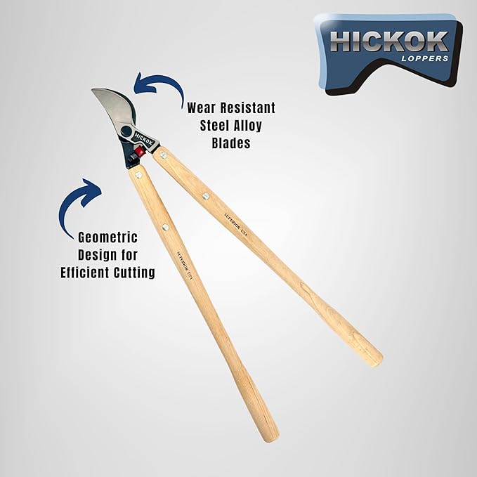 Heavy Duty Tree Lopper – 30" Long Reach Tree Branch Cutter with Hickory Wood Handles | Professional Arborist Pruning Tool Made in USA