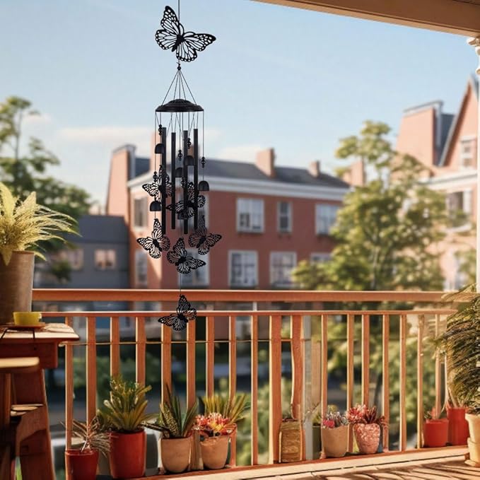 Outdoor Butterfly Wind Chimes Decorate, Memorial Wind Chimes, Wind Catcher, Mobile Butterfly Wind Bells for Home, Yard, Tree, Patio, Garden Decor, Gifts for Butterfly Lovers, Festival Gifts for Mom