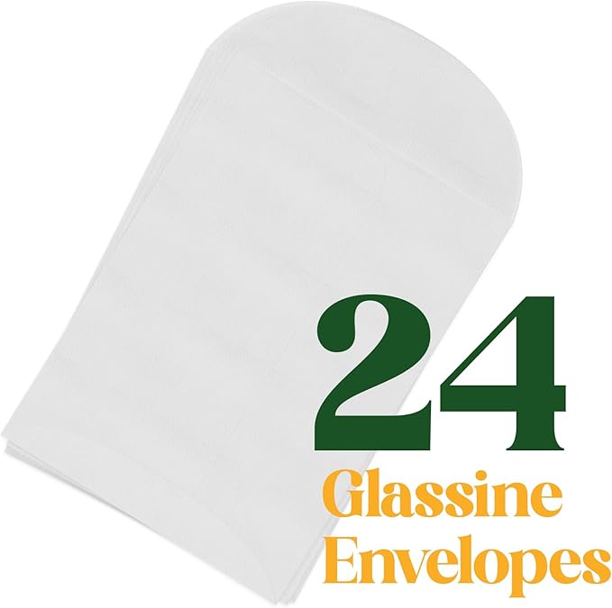 24 Sets of Square Planting Guide with Glassine Envelopes – Perfect for Seed Paper Products, Wedding Favors, and Gift Sets (Square Shape)