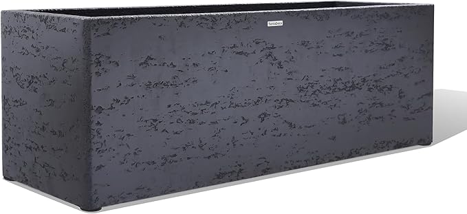 42 Inch Rectangular Concrete Planter(42Lx14Wx15H,58 Pounds),Durable All-Weather Use with Drainage Holes,Large Rectangular Planter for Outdoor Indoor Plants