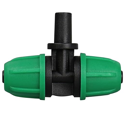 Upgraded Drip Irrigation Fittings for 1/4 inch Tubing to 6mm Flat Mouth: Lock Barbed Nozzle Tee Connectors for Connecting Micro Atomizing Nozzle for Garden Greenhouse Misting (24 Pack)