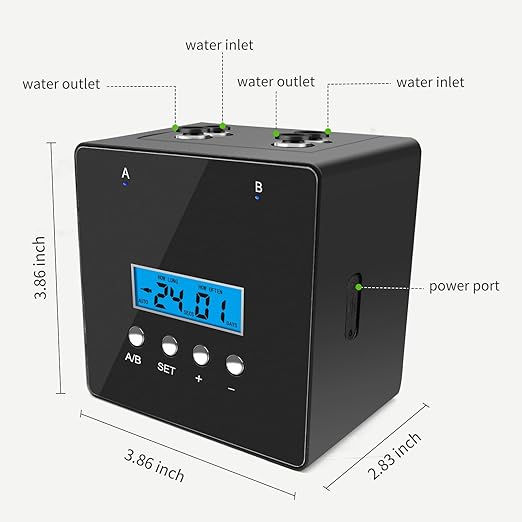 Automatic Plant Waterer Indoor, Indoor Plant Watering Devices with 2 self-Priming Pump, Automatic drip Irrigation kit with 20 Adjustable droppers, self Watering System, programmable Timer