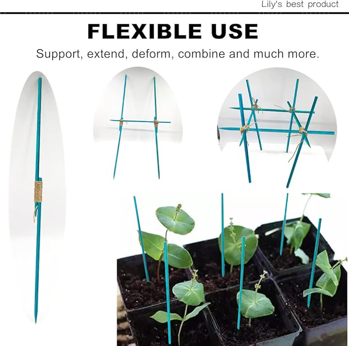 HOPELF 50 Pack 12" Bamboo Plant Stakes for Wood Garden Sticks,Wooden Plant Supports,Indoor Gardening Plant Supports,Floral Plant Support ,Potted Plants,Crafts, More Size Choices 8"/12"/16"