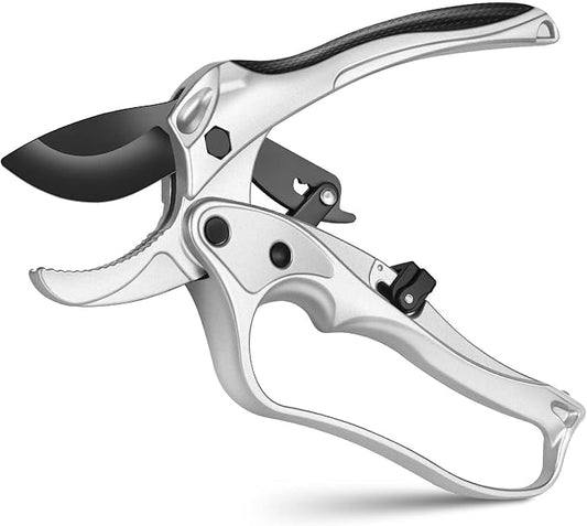 Ratchet Anvil Pruning Shears for Gardening Heavy Duty, Labor-Saving Design Garden Clippers for Arthritis Weak Hands, 3/4" Cut Capacity Branch Cutter for Tree Trimming, Flower, Rose, Plant