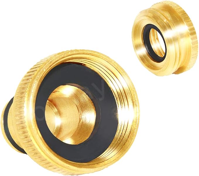 Joywayus Brass Garden Hose Tap Connector 1/2" and 3/4" GHT 2-in-1 Female Threaded Faucet Nozzle Quick Connect Adapter Universal Pipe(Pack of 4)