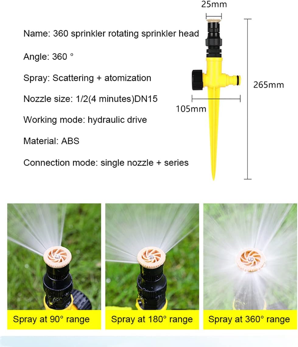 360° Rotation Auto Irrigation System Garden Lawn Sprinkler Patio, Garden Sprinkler Lawn, 90°/180°/360°, Adjustable at Will for Outdoor Grass Yard (5 PCS)