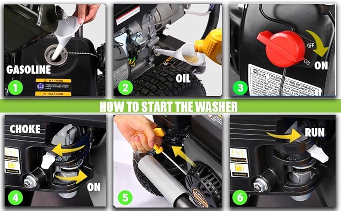 4200PSI Pressure Washer 4.0GPM Gas Power Washer 212CC Gas Powered Washing Machine Commercial High Pressure Washer with 25ft Hose&5 Nozzles for Patio Garden (Dark Black)