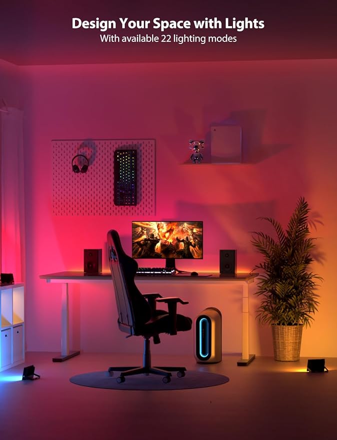 Onforu LED Flood Light Outdoor 25W 2000LM, Color Changing Led Stage Lights Bluetooth APP Control Uplighting, 2 Pack 2700K RGBW Uplights for Events, Spot Lights 16 Million Colors Music Sync, IP66